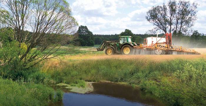 Champ traité au glyphosate au printemps