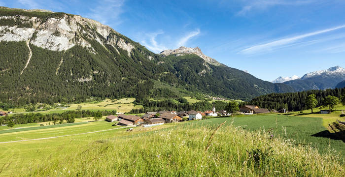 Ferienarbeitswoche Donat, Val Schons/Schams, Graubünden - Trockenmauerwoche. © Viamala Tourismus