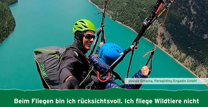 Beim Fliegen bin ich rücksichtsvoll. Ich fliege Wildtiere nicht direkt an und drehe bei Reaktionen sofort ab.