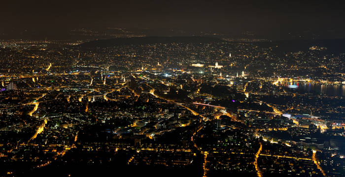 Lichtverschmutzung in Zürich © iStock / sergiyn