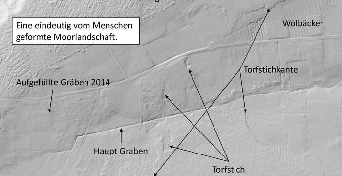 Die Spuren der menschlichen Aktivitäten des letzten Jahrhunderts sind immer noch deutlich sichtbar und beeinträchtigen trotz des gesetzlichen Moorschutzes weiterhin den Wasserhaushalt. Korrekturmassnahmen sind unerlässlich. 