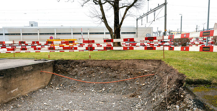 Bodenhorizont bei einer Baustelle