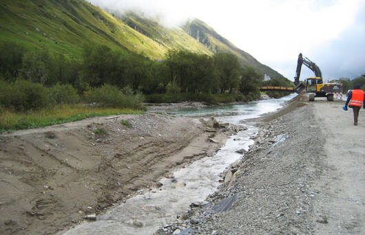 Bauarbeiten an der Revitalisierung der Wildenaue