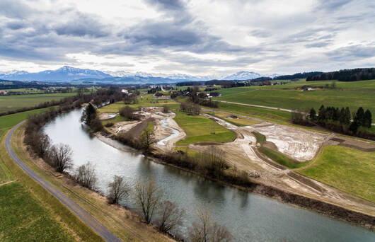 Luftaufnahme der Bauarbeiten cr Pro Natura Aargau