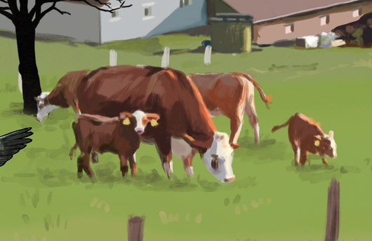 Illustration einer Mutterkuh