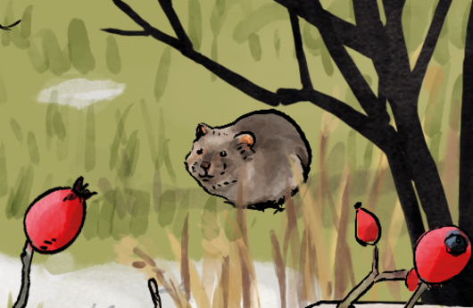 Illustration einer Ostschermaus