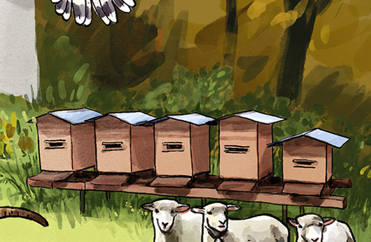 Illustration von Honigbienenhäuschen