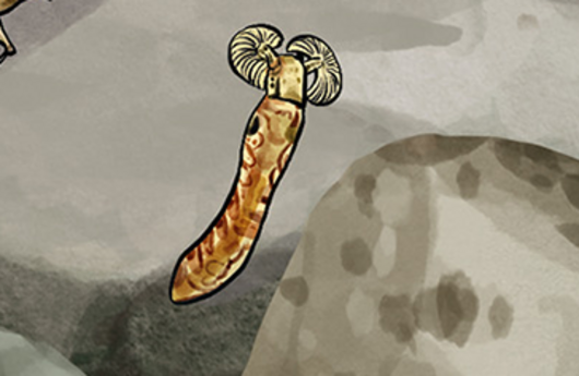Illustration von einer Kriebelmückenlarve