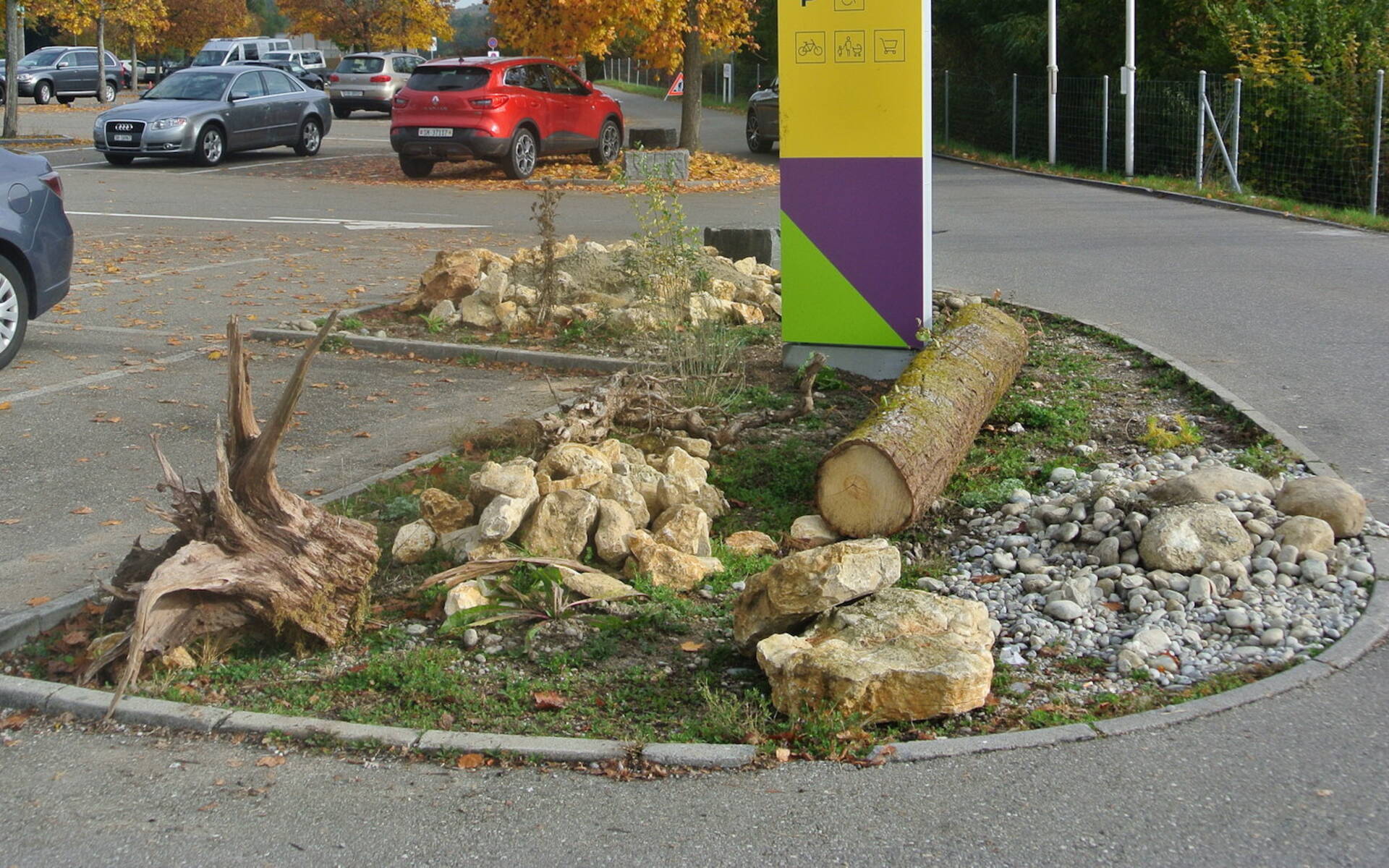 Wildbienenförderung auf dem Parkplatz © Monika Wirz