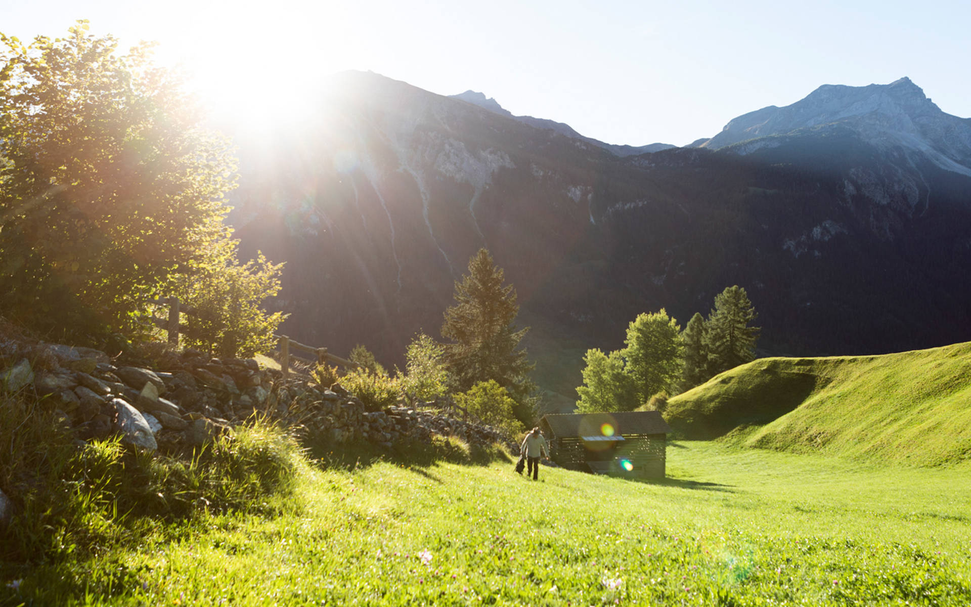 Ferienarbeitswoche Donat, Val Schons/Schams, Graubünden - Trockenmauerwoche. © Stiftung Umwelteinsatz