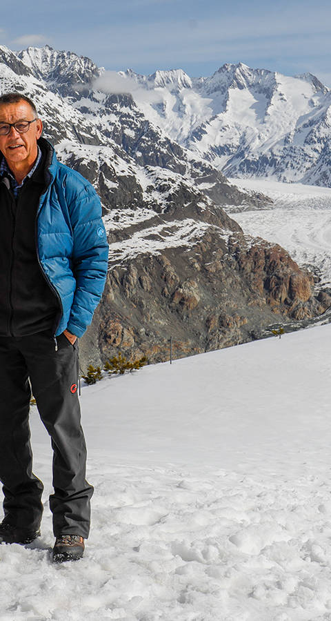 Isabella et Laudo Albrecht à Hohfluh, au bord du glacier d’Aletsch