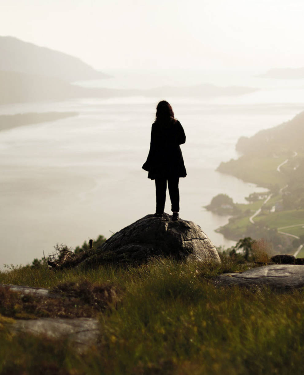 Blick auf Fjord in Norwegen