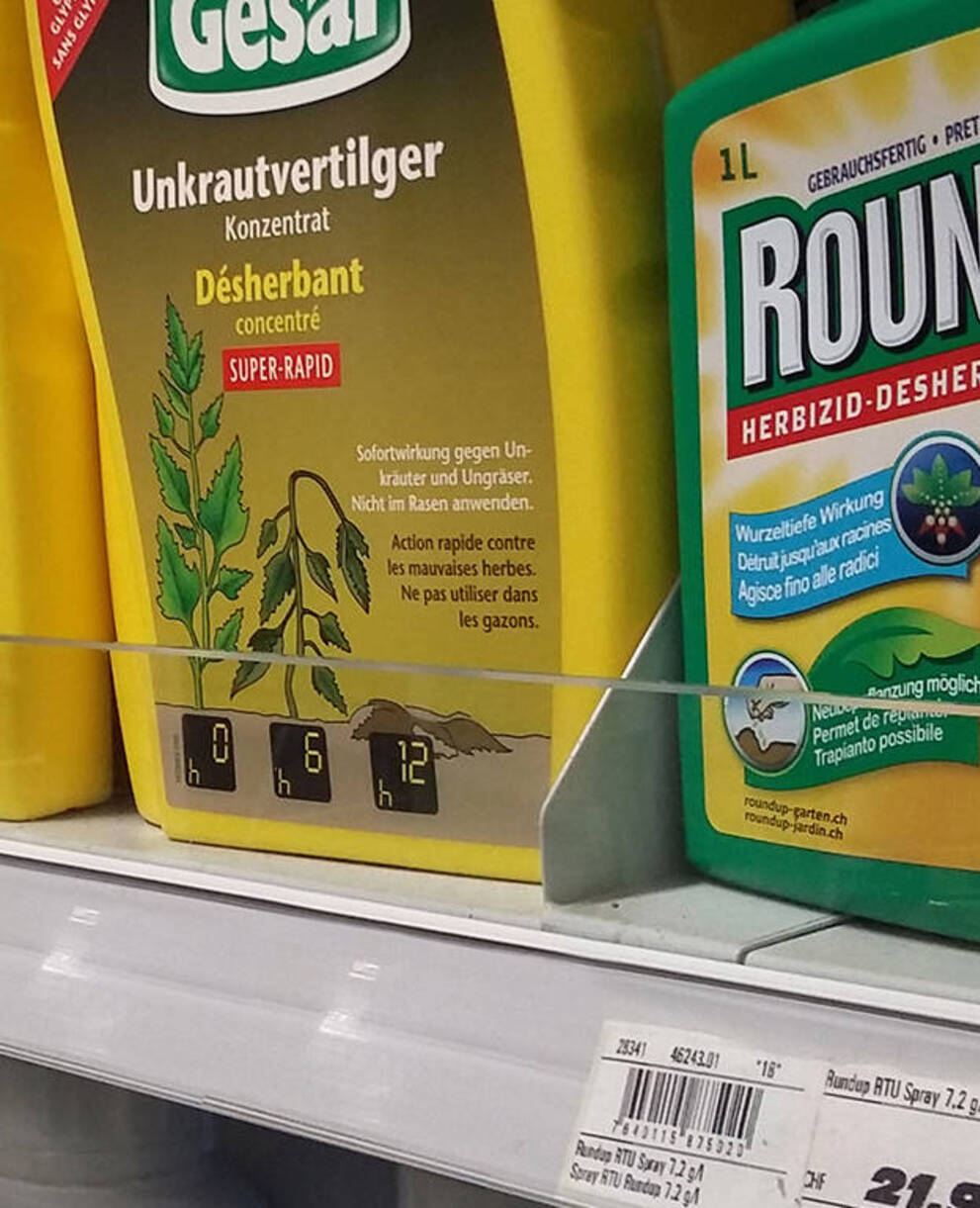 Auslage in Laden mit Pestiziden @Pro Natura