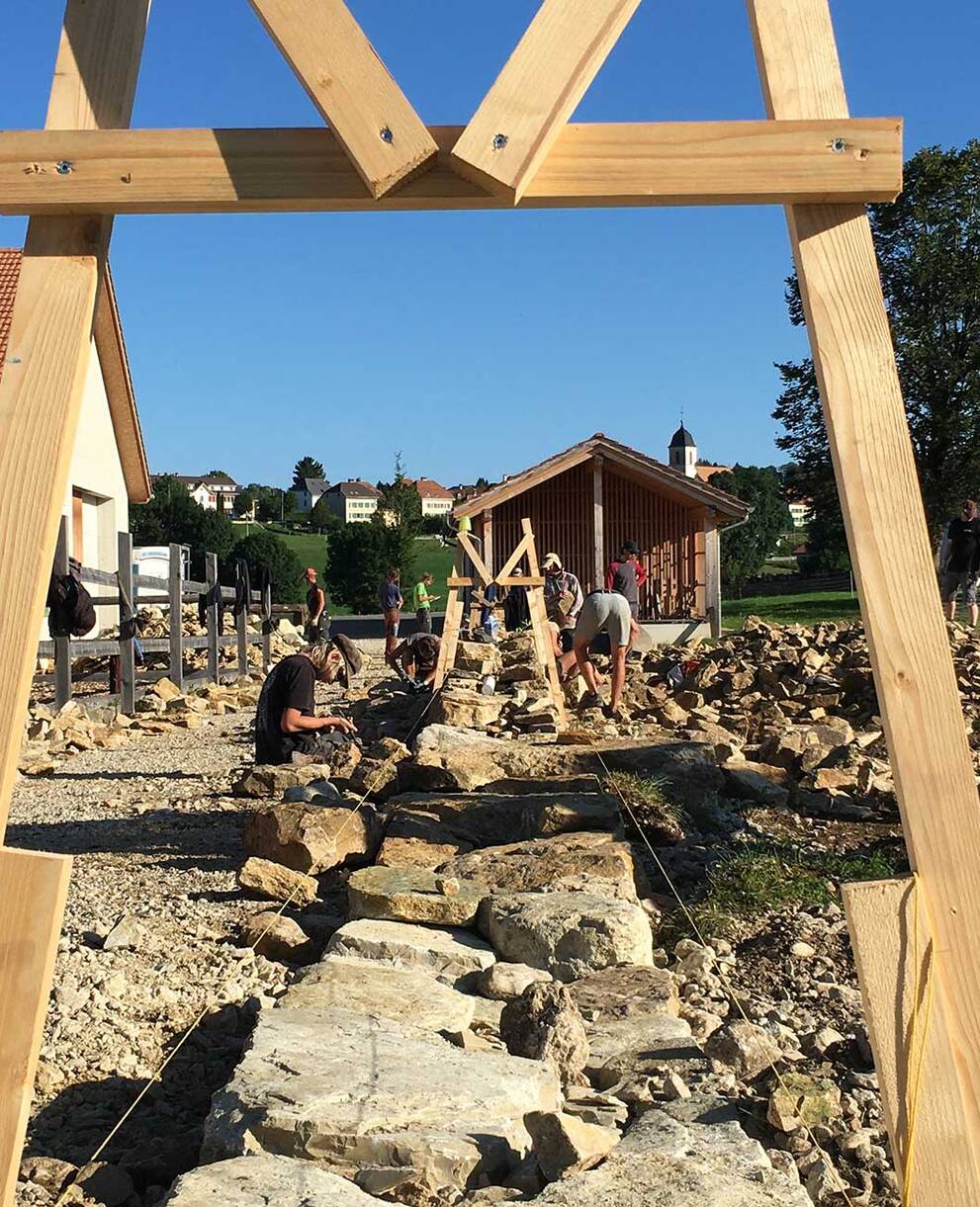 Ferienarbeitswoche, Les Bois II, Freiberge Jura - Trockenmauerwoche
