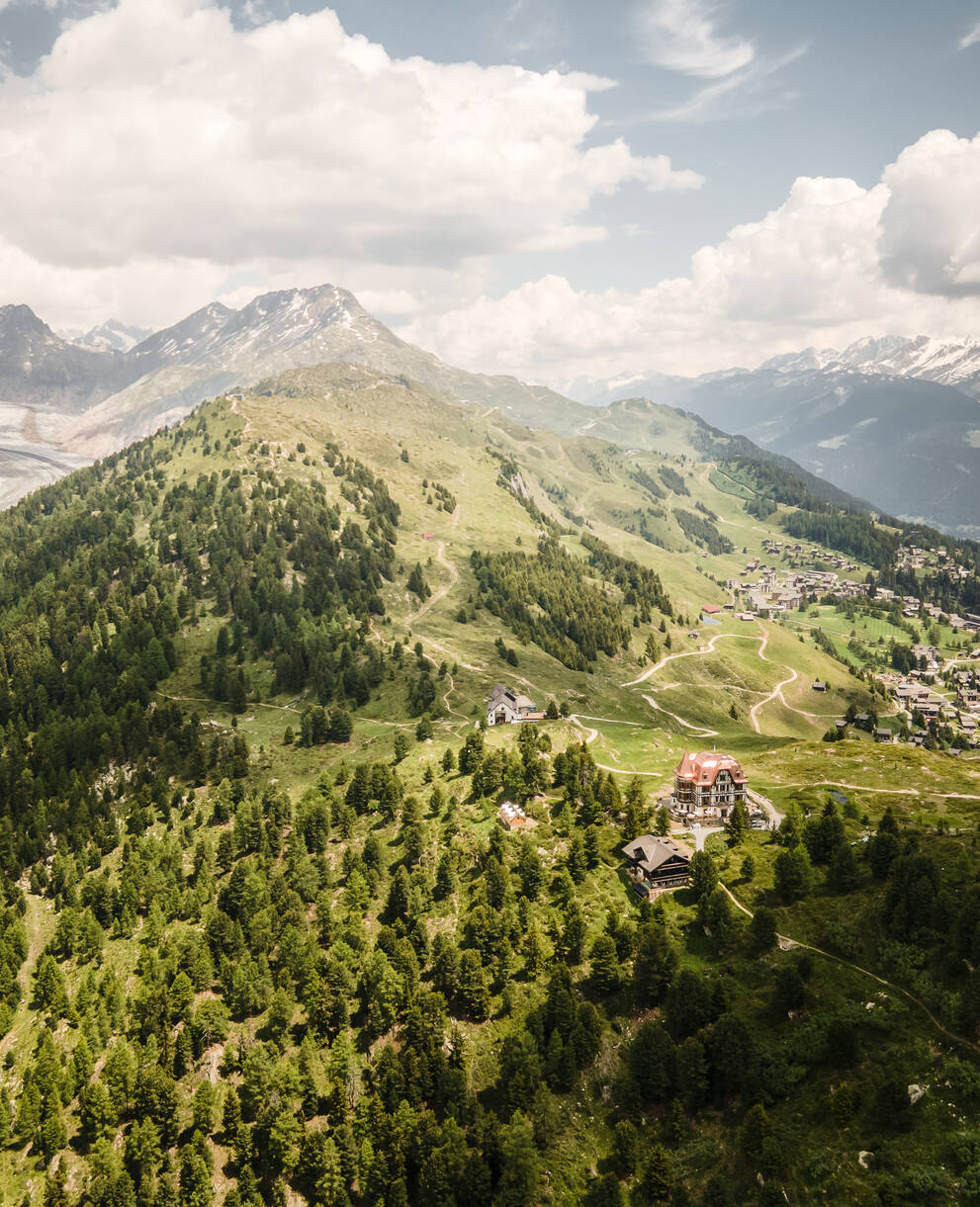 Villa Cassel mit Aletschgletscher