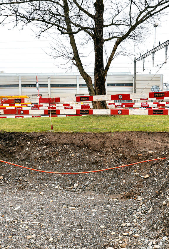 Bodenhorizont bei einer Baustelle