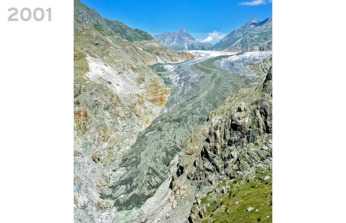 Aletschgletscher im Jahr 2001 vom Aletschkopf aus fotografiert © Laudo Albrecht