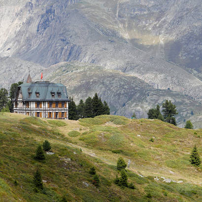Blick auf das Pro Natura Zentrum Aletsch
